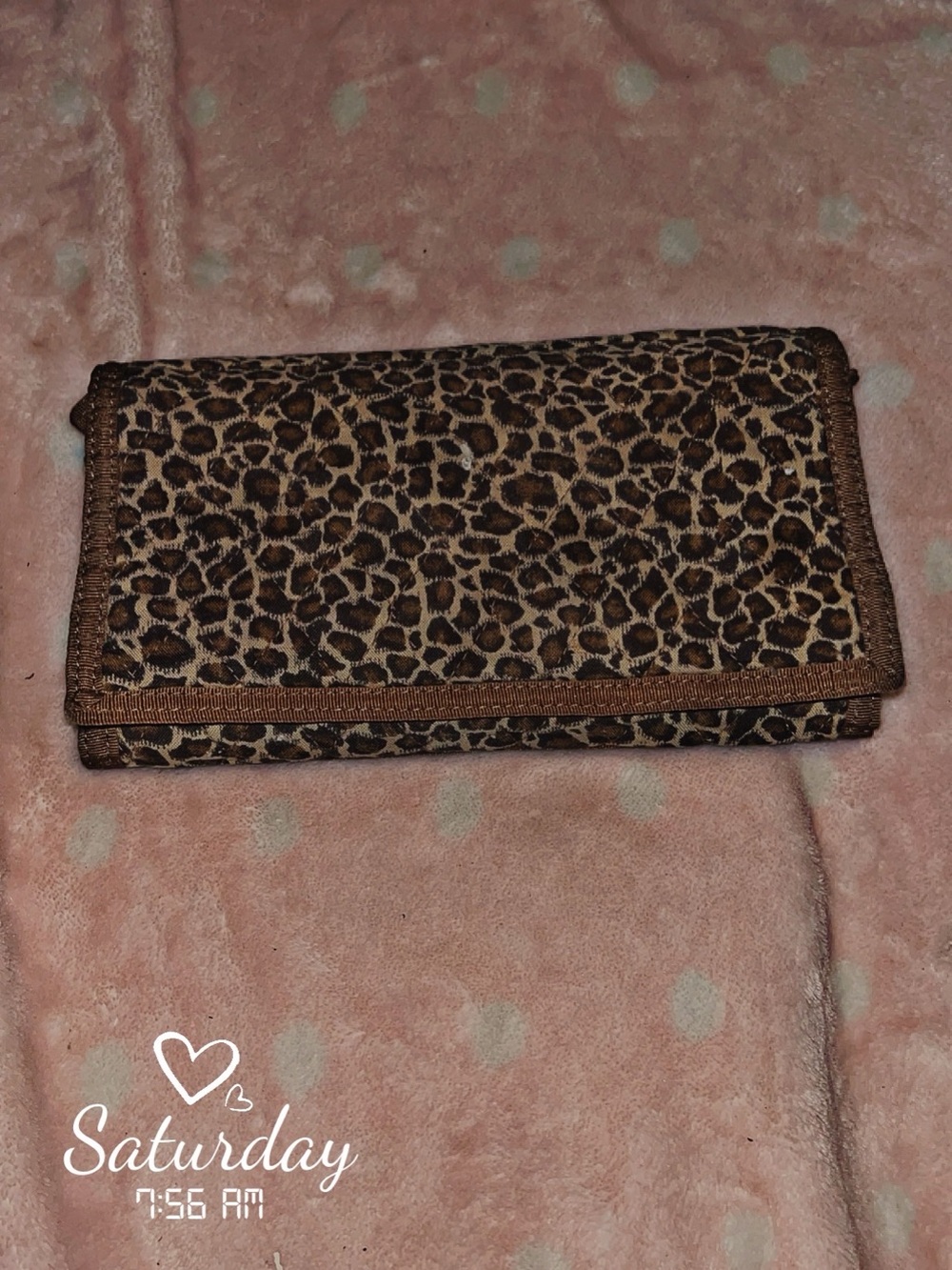 Leopard Print Women's Clutch Wallet - Brown